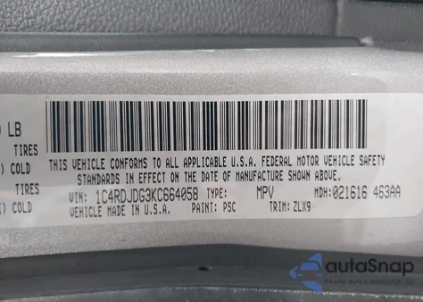 2019 Dodge Durango Gt Plus Awd from USA, damaged, VIN 1C4RDJDG3KC664058